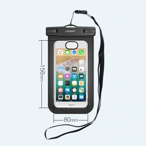 Ugreen étui de téléphone universel étanche (max 6.0``) pour piscine au bord de l'eau IPX8 noir (50919 LP186)